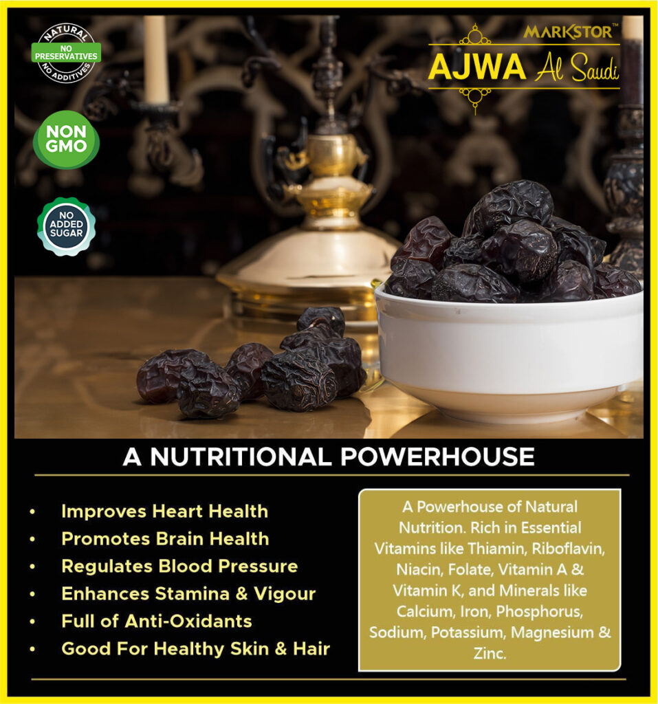 Markstor Ajwa Al Saudi Dates Of Madina Saudi Arabia 1 Kg 500g X 2 