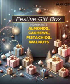 Alternative view of Markstor Christmas Gift Box of Almonds, Cashews, Pistachios, Walnuts Deluxe Pack - Dry Fruits Pack - 400g
