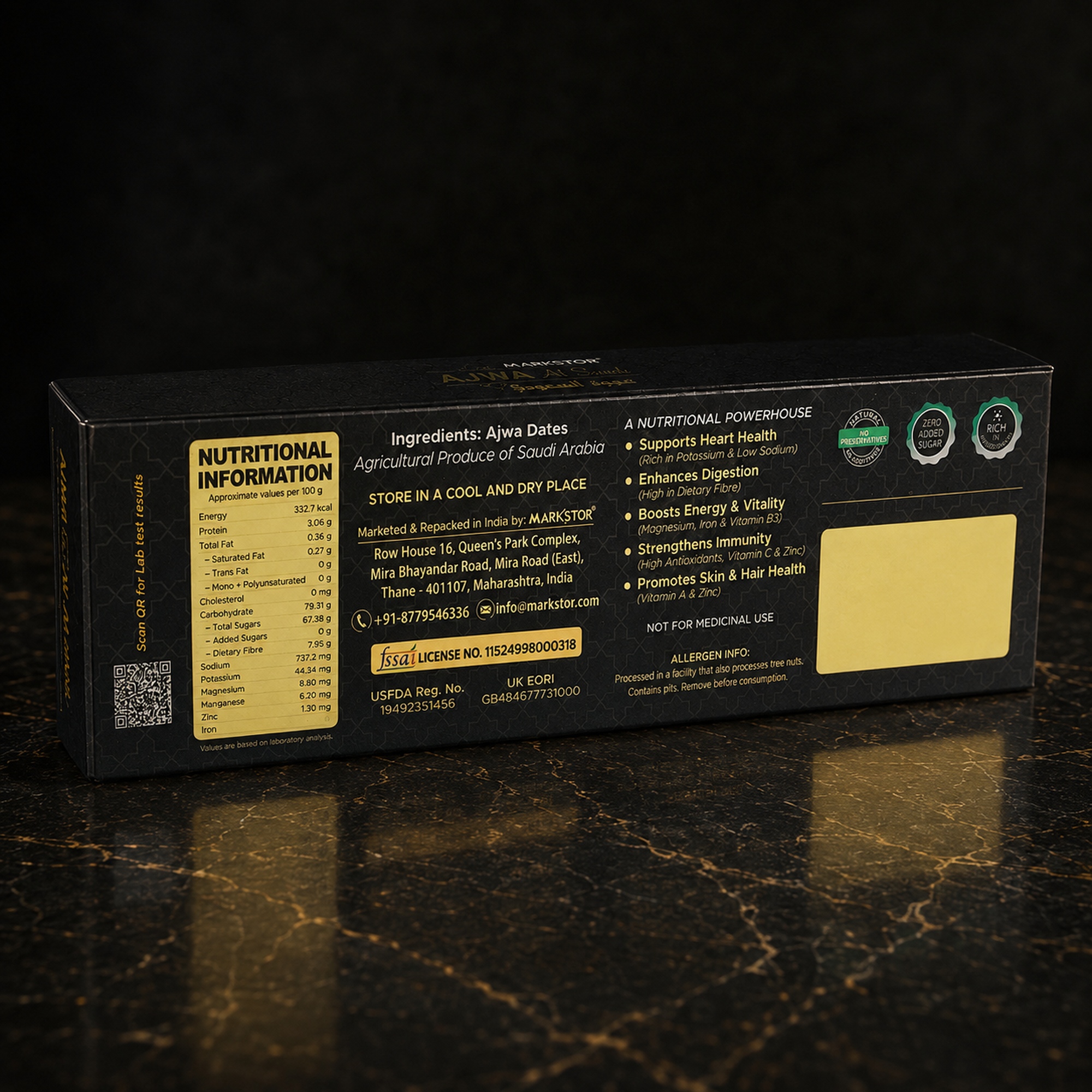Markstor Ajwa Al-Saudi® - 100g Sampler Carton - Ajwa Dates of Madina, Saudi Arabia - Image 5