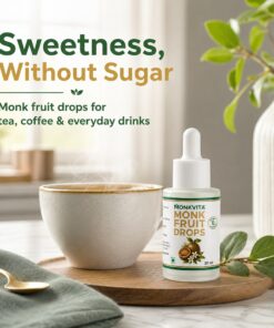 Alternative view of MonkVita Monk Fruit Drops 30ml — Zero-Calorie Liquid Sweetener, Zero Carb, Keto Friendly, Low Glycemic, No Aftertaste — 100% Pure Natural Sugar Alternative for Tea, Coffee & Beverages (Copy)