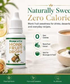 Alternative view of MonkVita Monk Fruit Drops 10ml — Zero-Calorie Liquid Sweetener, Zero Carb, Keto Friendly, Low Glycemic, No Aftertaste — 100% Pure Natural Sugar Alternative for Tea, Coffee & Beverages