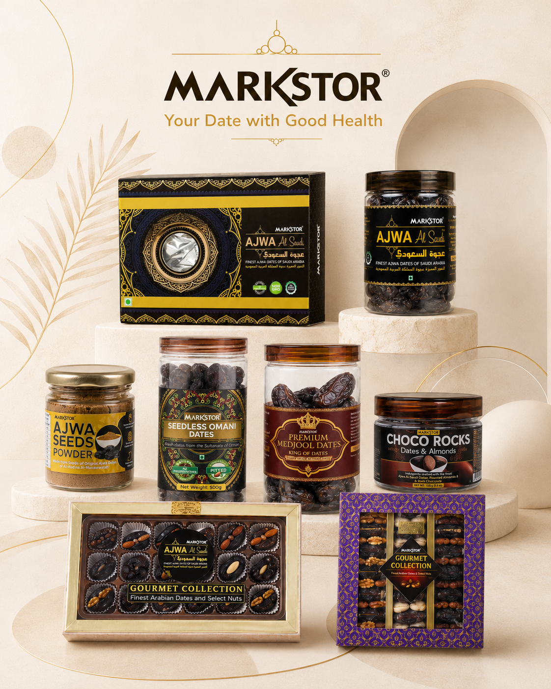 Premium dates and dry fruits arrangement